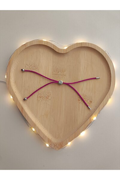 SESİKA HOBİ سوار جاهز بلون وردي داكن مع طرف فضي (قطعتان) مقاس 13 سم، سوار مجو...