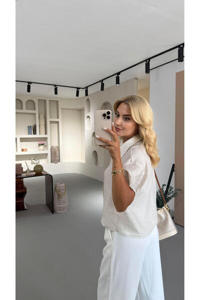 Sezgi Tekin Φυσικό κοντομάνικο πουκάμισο Modal