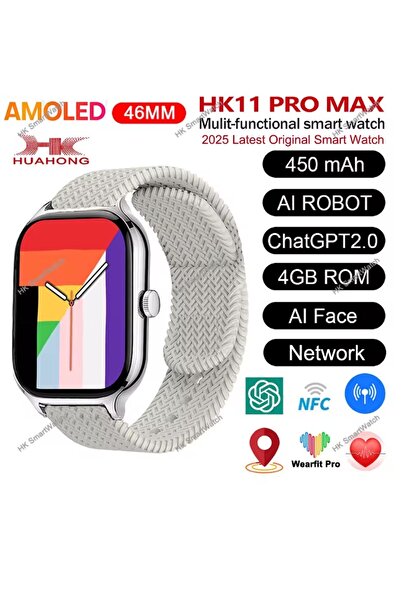 Serreha HK11 PROMAX AKILLI SAAT YENİ SERİ AMOLED EKRAN ÇİFT KORDONLU