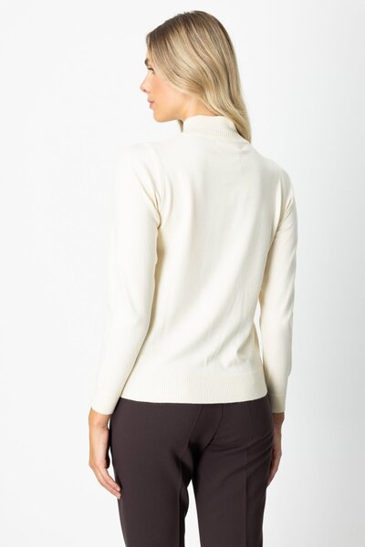 ON Pulover guler ridicat cu detaliu inimă cu ciucuri