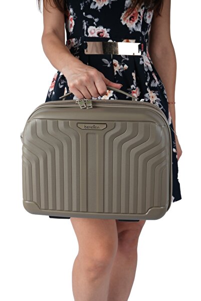 Benetton kadın valiz makyaj çantası küçük çanta