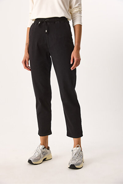 VENA Marla Black High Waist Slouchy Jogger Pants - Black