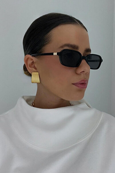 MACERATİ Oblamow Rectangular Unisex Black Sunglasses