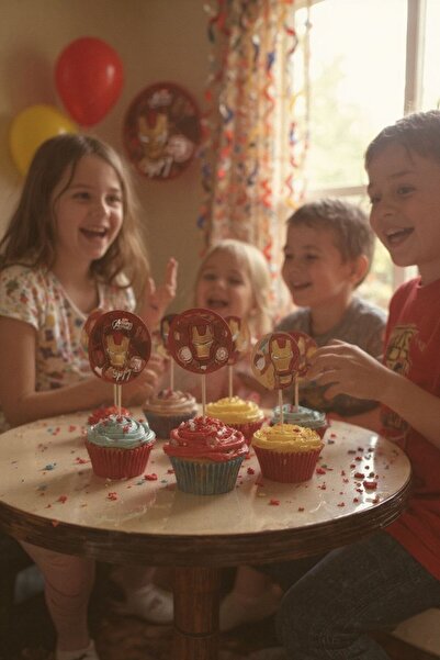 Cadde Süs مجموعة من 20 فرشاة أسنان مزخرفة بتصميم الرجل الحديدي