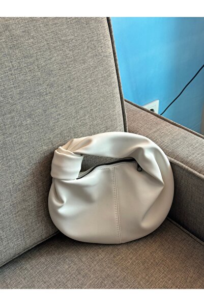 LEVA Beyaz capsule deri çanta