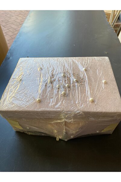 GÜVEN Pudra Pembe Renk Taşlı Söz Nişan Kutu Kadife Sandık 28*19*12 cm