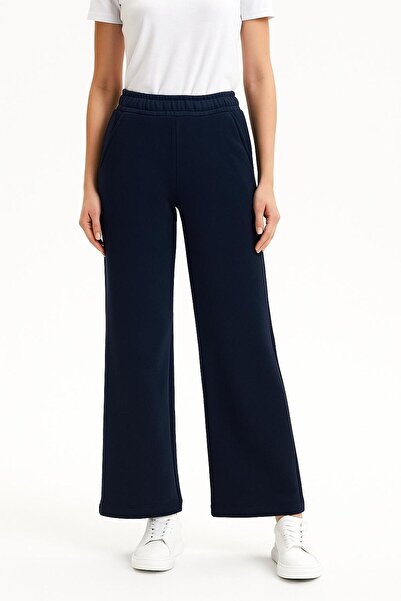 Little Star Kız Çocuk Bol Paça Yüksek Bel Rahat Üç İplik Kumaş Eşofman Altı