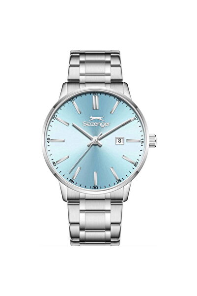 Slazenger SL.09.2561.2.02 Quartz Çelik Gri Mavi Kadran 43 mm Erkek Kol Saati
