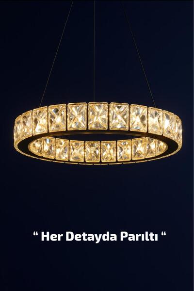 VENON Parıltı Tekli 20 Cm Ledli Plaket Kristal Taş Işlemeli 3 RENK Ara Hol Mutfak Led Avi
