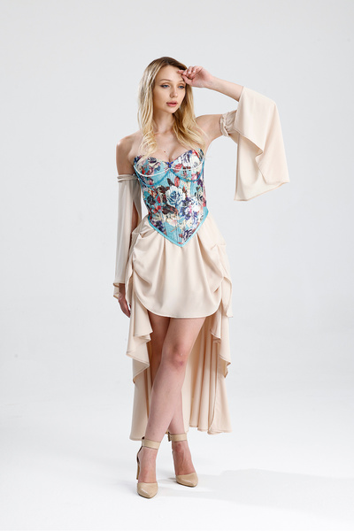 CHAROS Vintage Esintili Aksesuar Detaylı Abiye Korse