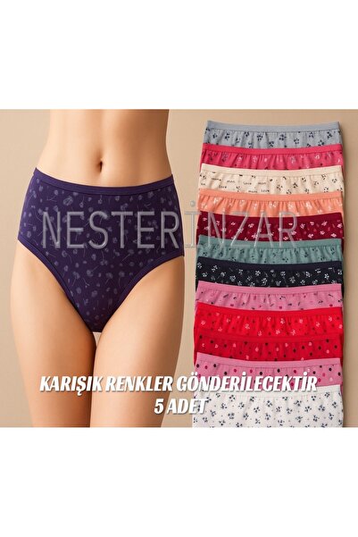 nesterinzar Kadın Desenli Karışık Renkli Külot Takımı