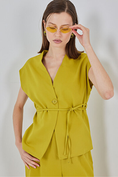 Bigdart Women's Vest Pants Fabric Set 30050 - Oil Green