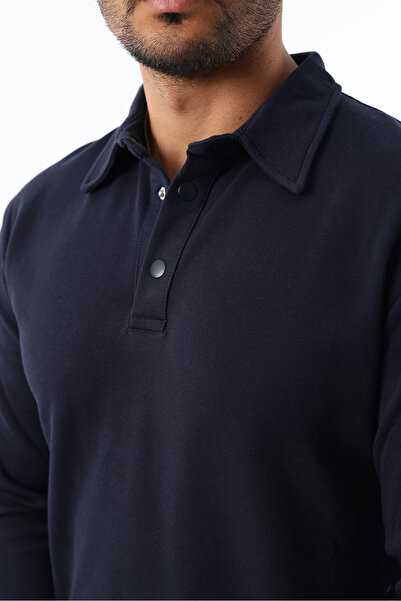 Rodrigo Ανδρικό μπλουζάκι με λαιμόκοψη πόλο με μακρυμάνικο, μαλακό βαμβακερό, ίσιο και μαλακό υφή, με τυπική εφαρμογή