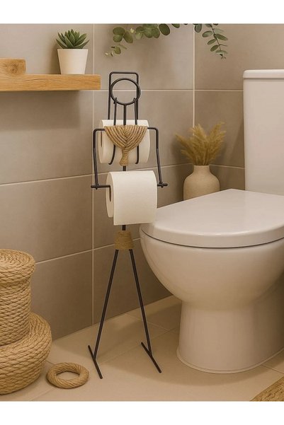 Tasarım Evi Decorative Toilet Paper Hanger Minimalist Toilet Roll Holder with Human Figure Bathroom Organizer with Refill