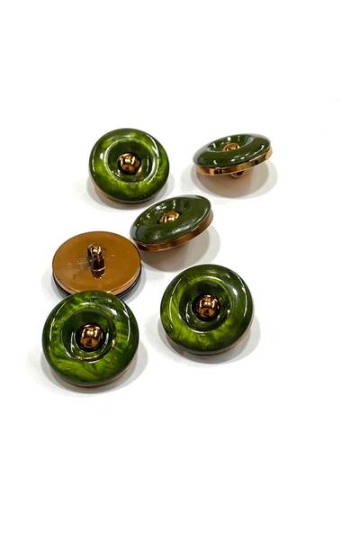 karantuhafiye زر بلاستيكي معدني لامع مطلي بالنحاس / 2.5 سم / 6 قطع / m03108 /...