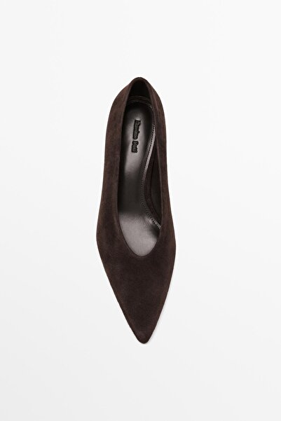 Massimo Dutti Yumuşak süet topuklu ayakkabı