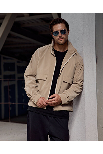 Renvo butik Casual Style Men's Oversize Zippered Slim Jacket