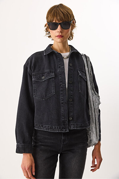 VENA Cămașă din denim Lisa Black 100% bumbac - NEGRU