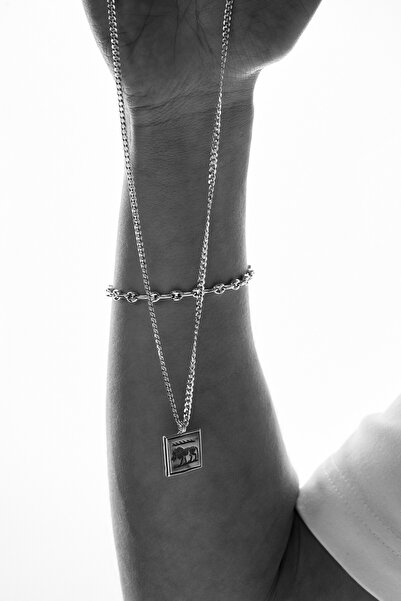 Ricco Jewellery 925 Ayar Gümüş Aslan Pres Gurmet Kolye