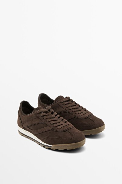 Massimo Dutti Tek renk deri spor ayakkabı