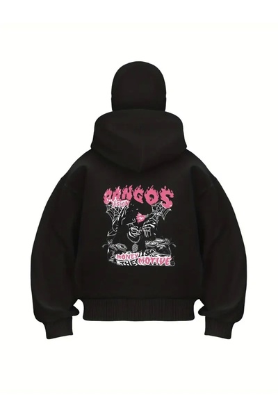 1blood Unisex Oversize Μαύρο Φούτερ με κουκούλα και στάμπα με θέμα τα χρήματα...