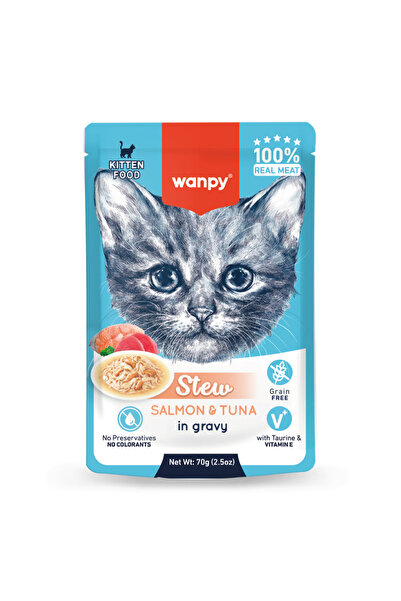 Wanpy Pouch Somonlu ve Ton Balıklı Yaş Kedi Maması 70gr