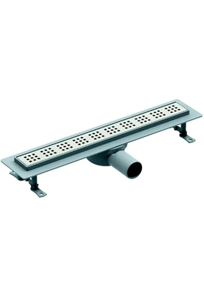 AKKON Lüks 60 cm Lineer Duş Kanalı - Yandan Çıkışlı, Paslanmaz Çelik Izgara, Yer Süzgeci ve Duş Izgarası