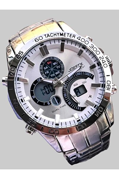 Joefox Analog Digital Metal Kayış Kol Saati