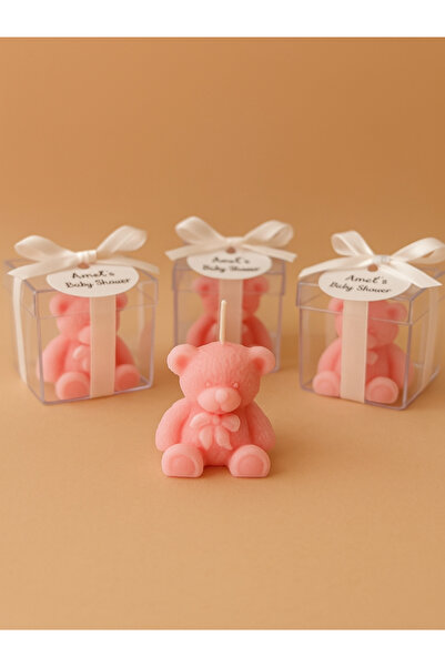 party mix Ayıcık Mum Beyaz 10 Adet – Baby Shower, Cinsiyet Partisi, Yeni Doğa...