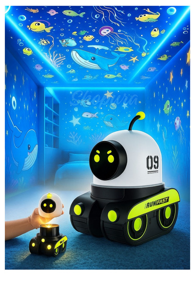 Shopura Galaksi Robot Projeksiyon Lambası Galaksi Projektörü - Gece Lambası - Yıldızlı Gökyüzü Projektörü