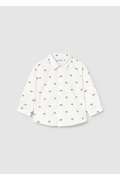 MAYORAL White Patterned Baby Boy Shirt 2107
