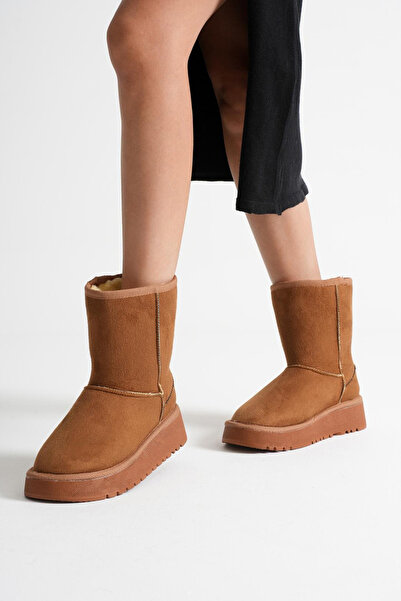 BOUIS Γυναικείες μπότες με χοντρή σόλα από γούνα, καθημερινές, ζεστές, μακριές, χειμερινές, ζεστές, μακριές μπότες