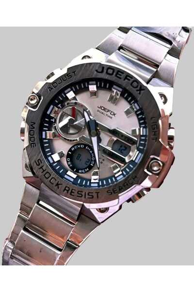 Joefox Analog Digital Metal Kayış Kol Saati