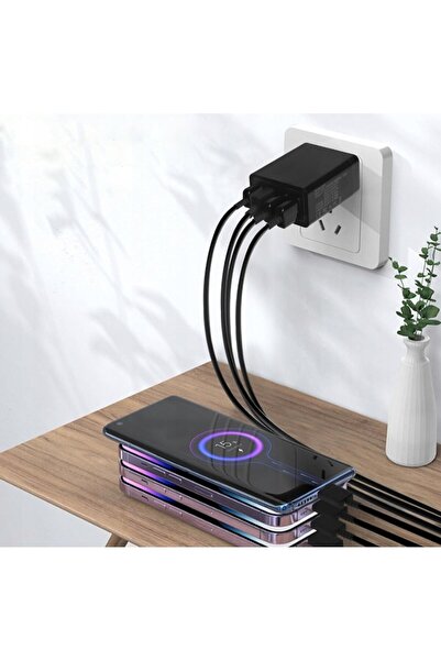 OEM Încărcător de rețea, 4 porturi, 36 W, 3 x USB, 1 x Tip C, QC 3.0, universal, compatibil cu telefonul, pentru masă