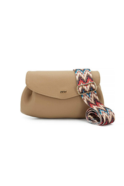 Zea Camel Genuine Leather Crossbody Bag