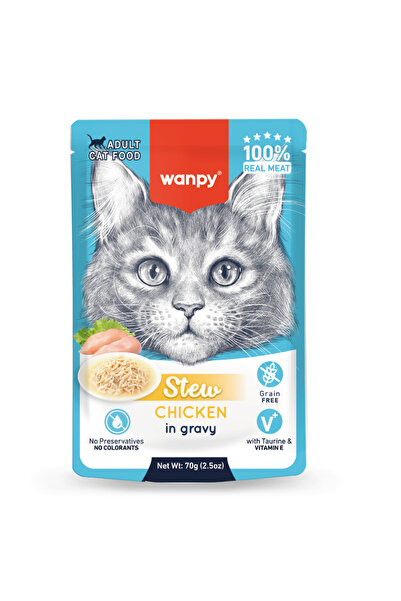 Wanpy 70g Pouch Tavuklu Yaş Kedi Maması