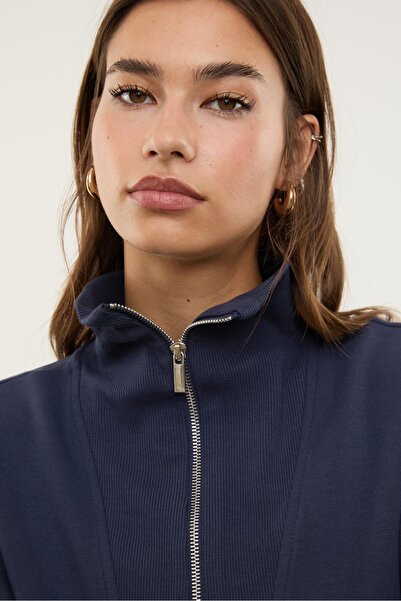 Stradivarius High-neck zip-up sweatshirt