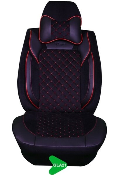 K-Design GALA MODEL TAYTÜYÜ PAPYONLU KOLTUK KILIFI SİYAH-KIRMIZI GLA21