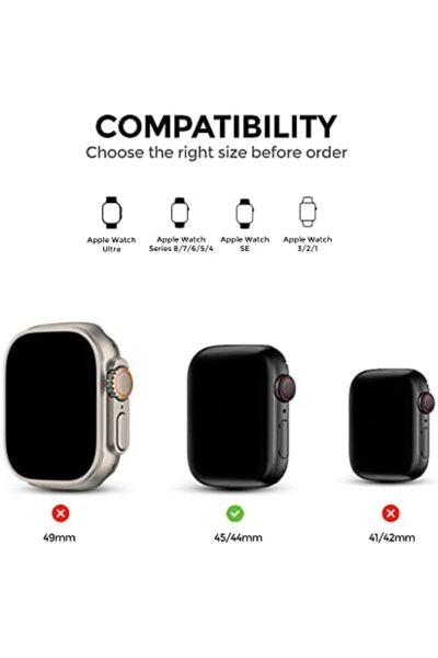 O Ozone Rugged Cover Series Compatible with Apple Watch Series 8 45mm Case with Screen Protector (Pa