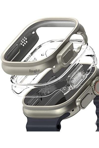Ringke Apple Watch Ultra Case | Slim Series | Clear/Titanium Gray | 2 Pack