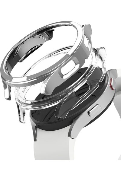 Ringke Samsung Galaxy Watch 4 40mm Case| Slim Series| Clear + Chrome