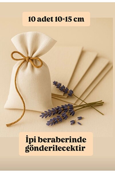 ALASEREN HAM BEJ RENK BEZ KESE 10×15CM Lavanta, Sabun,Kuruyemiş, Takı ÇOK AMAÇLI BEZ POŞET