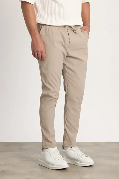 MADZEYMODA Prémium férfi seersucker szövetből készült nerc vékony kabát - nadrág alsó felső szett LS-5623