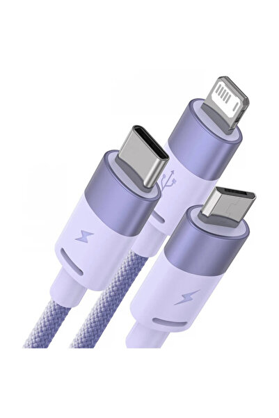 Baseus USB Data Cable 3 in 1 Baseus, 20W, 1.2m, purple