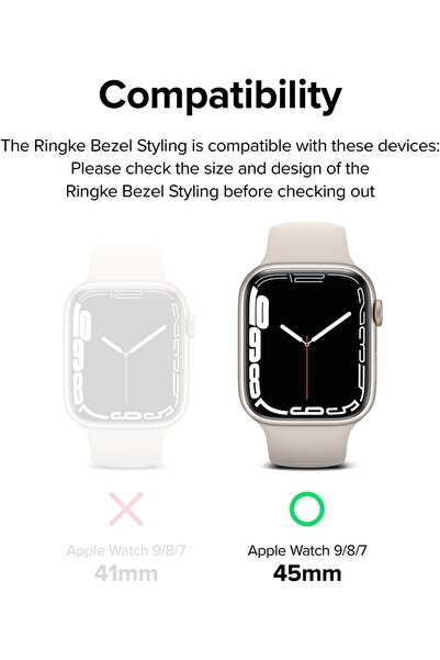 Ringke Apple Watch 8 / 7 45mm | Bezel Styling| Grey (45-06)