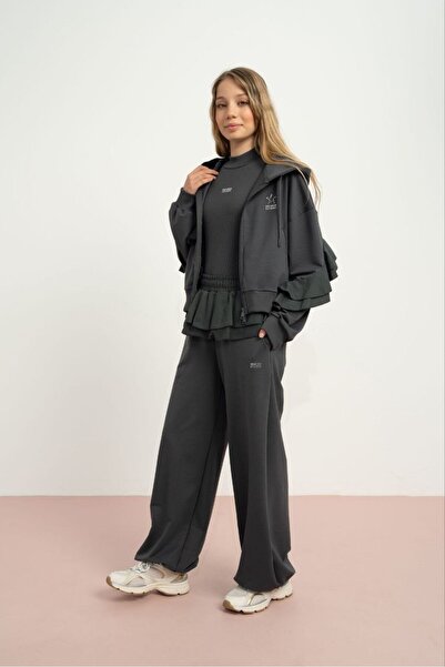 LOCO LOCO Момиче 7812 Детски комплект от суитшърт и панталони