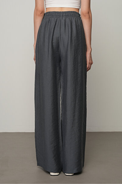 Orfeo Negro Women's Solid Color Elastic Waist Wide Leg Pants