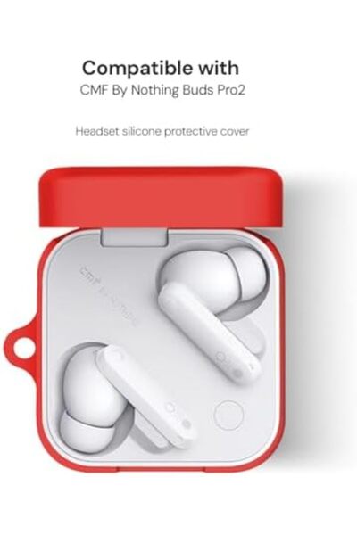 O Ozone Nothing buds Pro 2 Case Cover | Silicone Protective Headphone case - Red