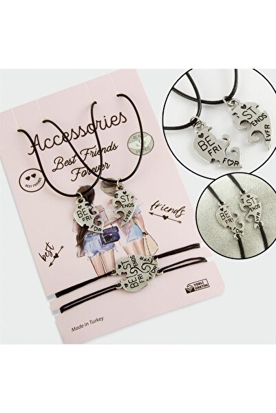 Genel Markalar Best Friends Arkadaş Deri Set Kolye