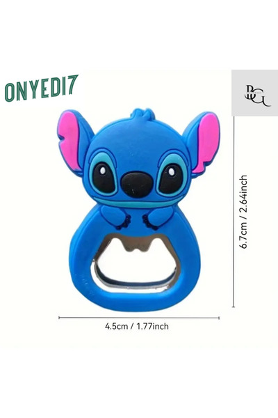 BGSignature Stitch Themed Magnetic Bottle Opener – Kawaii Designed Kitchen and Bar Accessory - Opener